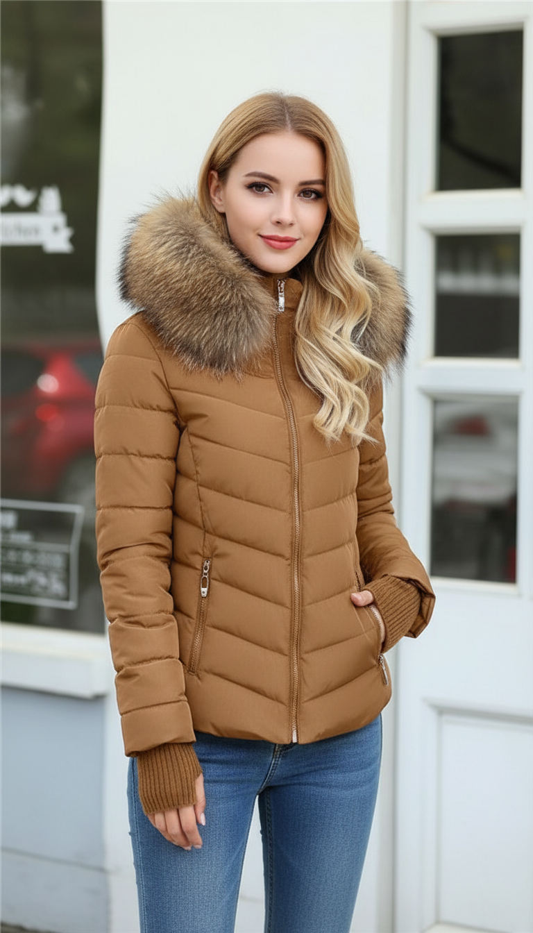 Harper's - Dames Pufferjas met Faux Bontkraag