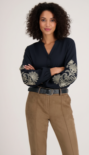 Verhoeven's - Dames Paisley Borduurwerk Blouse