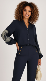 Verhoeven's - Dames Paisley Borduurwerk Blouse