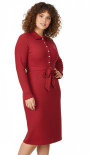 Georgeann's - Women Button-down front with matching belt Dress