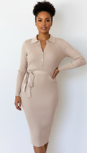 Georgeann's - Women Button-down front with matching belt Dress