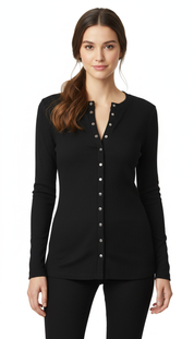 Shiann's - Vrouwen Ribgebreide Henley Bodysuit