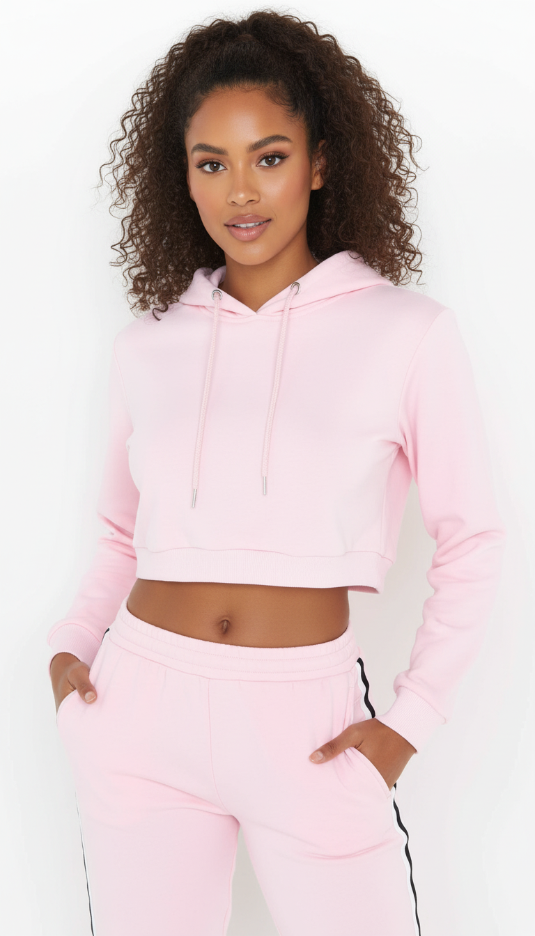 Sandi's - Trendy Cropped Hoodie Trainingspak Set voor Dames