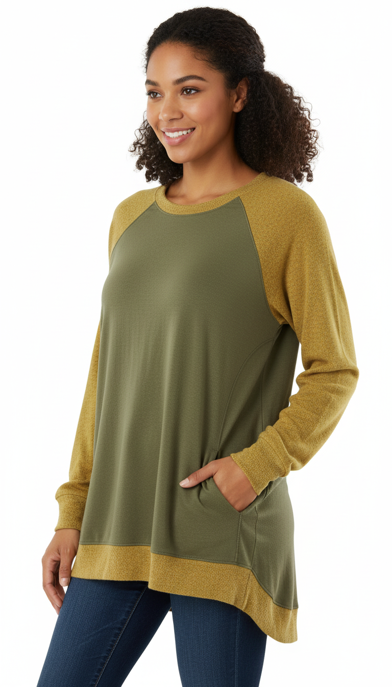 Vada's - Vrouwen Tuniek Top met Voorzakken