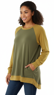 Vada's - Vrouwen Tuniek Top met Voorzakken