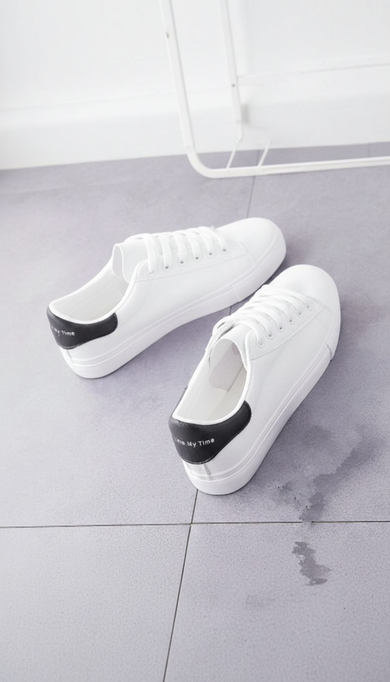 Delainey's - Vrouwen Contrasterende Hieltab Sneakers