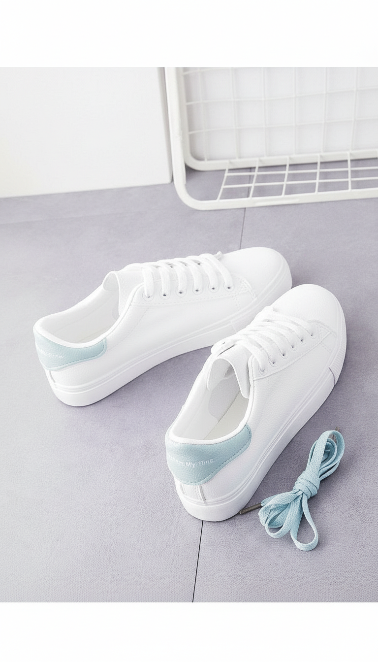 Delainey's - Vrouwen Contrasterende Hieltab Sneakers