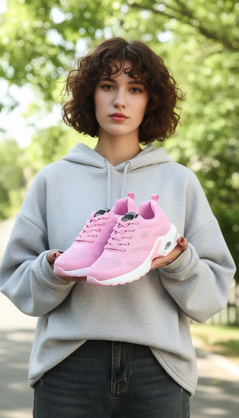 Denisse's - Dames Comfort Sneakers met Luchtkussen Zool