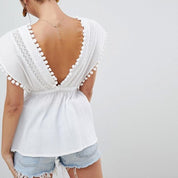 Makenzie’s - Vrouwen Kanten Geborduurde Top