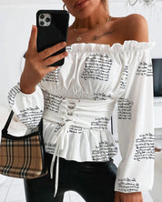 Lara’s - Vrouwen One-Shoulder Kanten Top