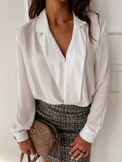 Sandi’s - Vrouwen Effen V-Hals Longsleeve Top
