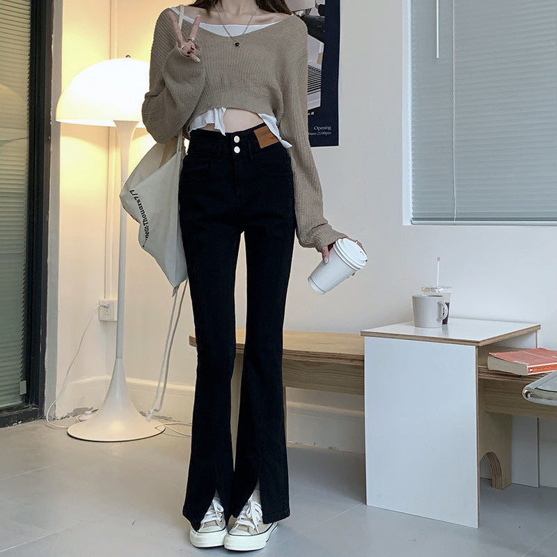 Emma’s - Vrouwen Hoge Taille Slim Fit Denim Broek