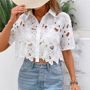 Emma’s - Vrouwen Elegante Effen Blouse