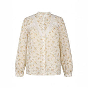 Luna’s - Vrouwen Kanten Panel Bedrukte Blouse