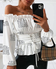 Lara’s - Vrouwen One-Shoulder Kanten Top