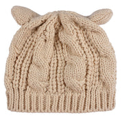 Handgemaakt 3D Kattenoren Gebreide Winter Beanie Met Oortjes