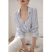 Luna’s - Vrouwen Contrasterende Verticale Gestreepte Blouse