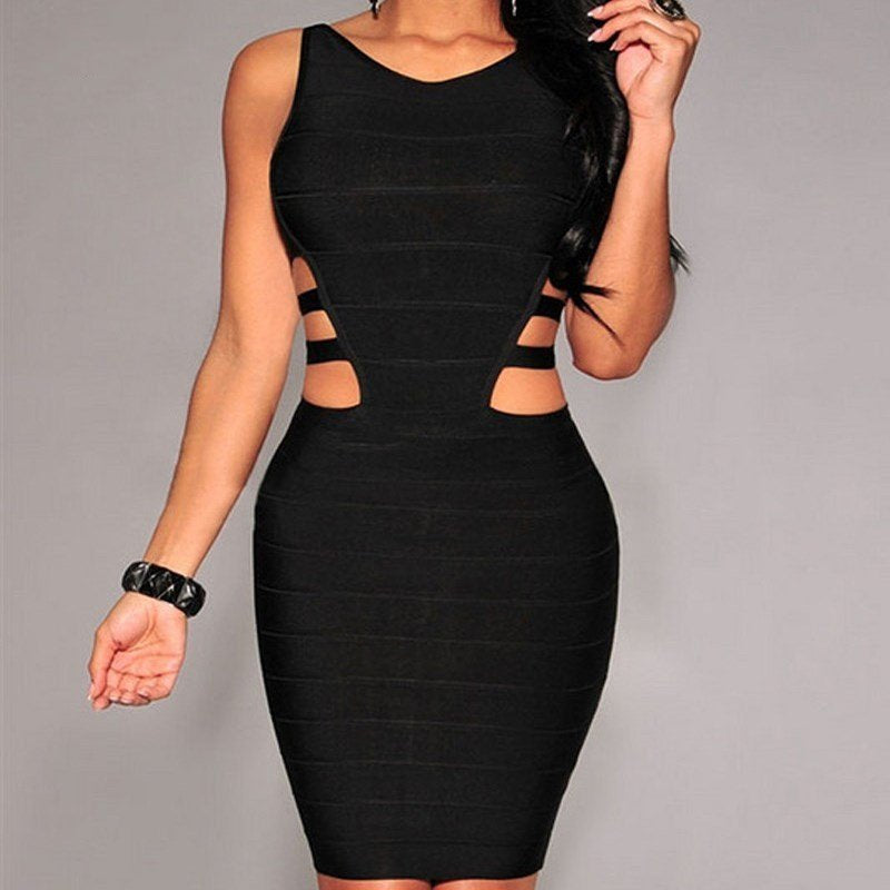 Mila’s - Vrouwen Zwarte Mouwloze Bodycon Jurk