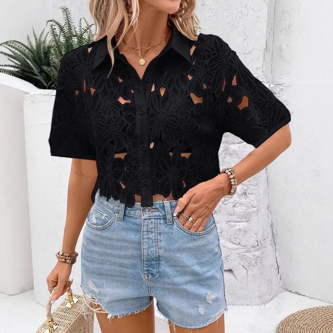 Emma’s - Vrouwen Elegante Effen Blouse