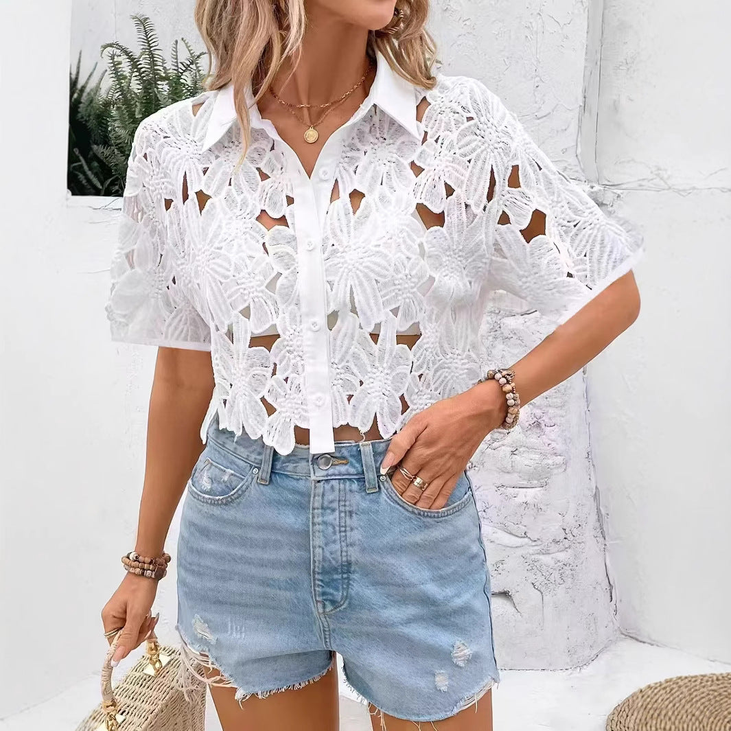 Emma’s - Vrouwen Elegante Effen Blouse