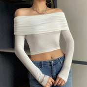 Emma’s - Vrouwen Off-Shoulder Slim Fit Longsleeve Top