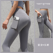 Naadloze Sportlegging Met Zakken Push Up Voor Vrouwen Hoge Taille Fitness Yoga