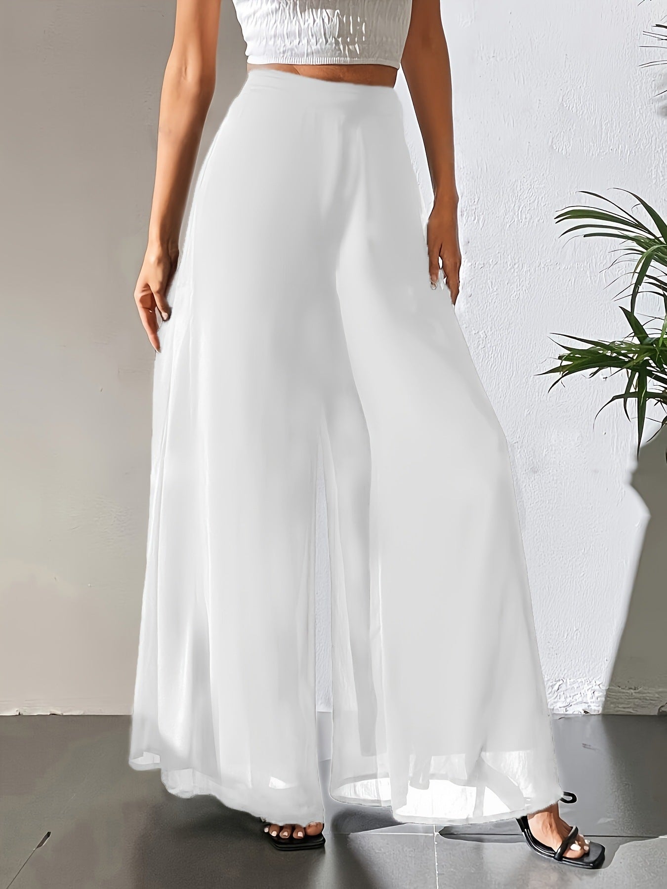 Yara’s - Vrouwen Luchtige Chiffon Wijde Broek
