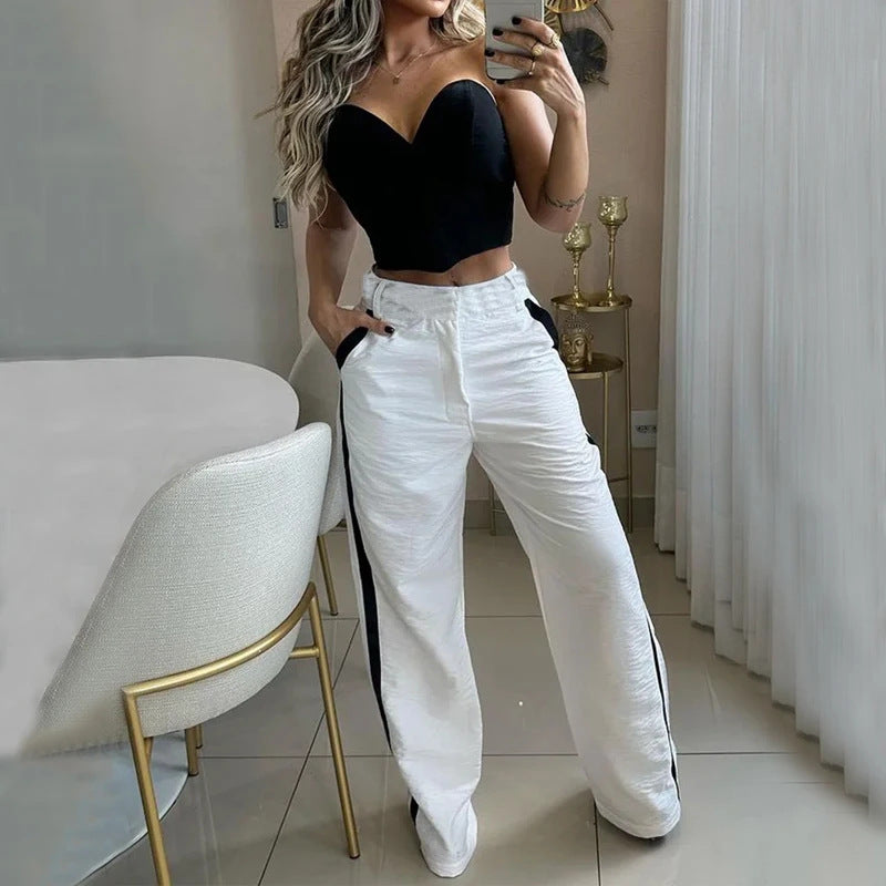 Sophie’s - Vrouwen Bandeau Top & Hoge Taille Broek Set