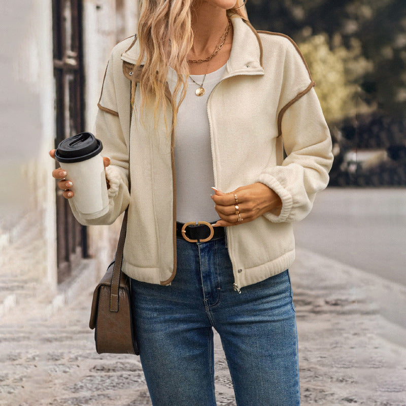 Lara’s - Vrouwen Vest Jas met Contrast Bies