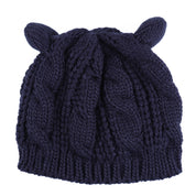 Handgemaakt 3D Kattenoren Gebreide Winter Beanie Met Oortjes