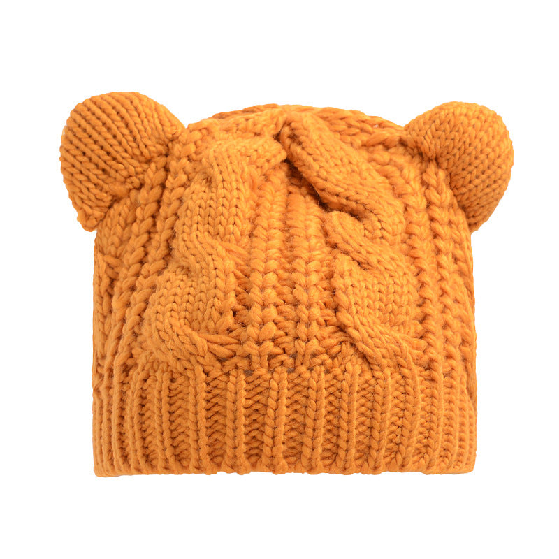 Handgemaakt 3D Kattenoren Gebreide Winter Beanie Met Oortjes
