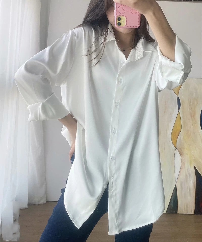 Makenzie’s - Vrouwen Satijnen Losvallende Blouse