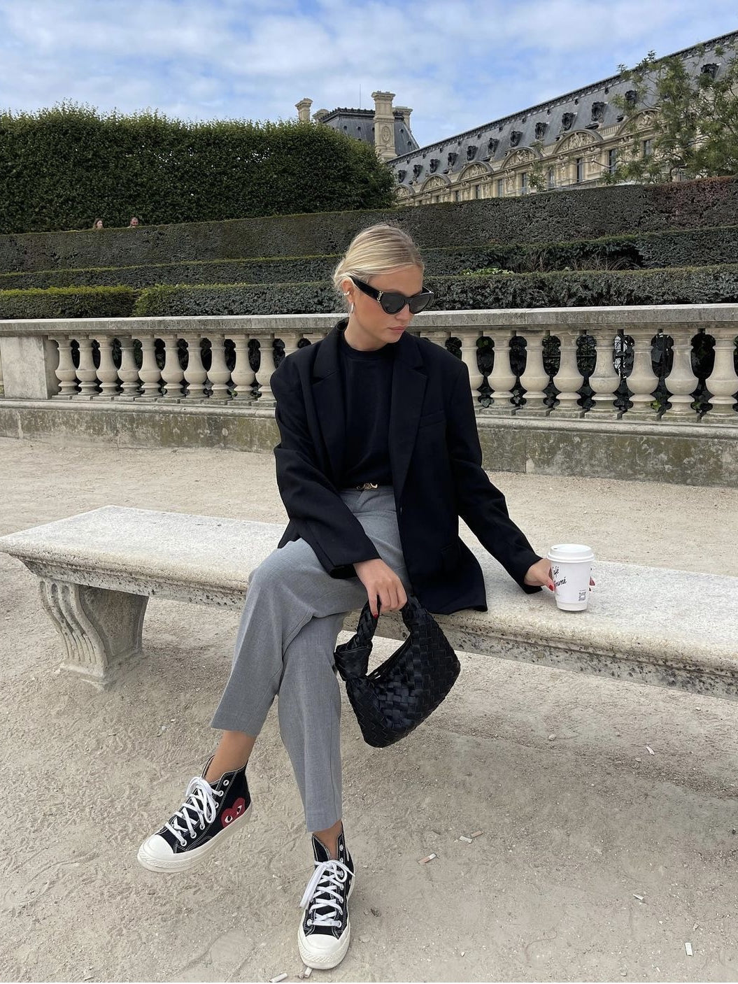 Sophie’s - Vrouwen Grijze Hoge Taille Pantalon
