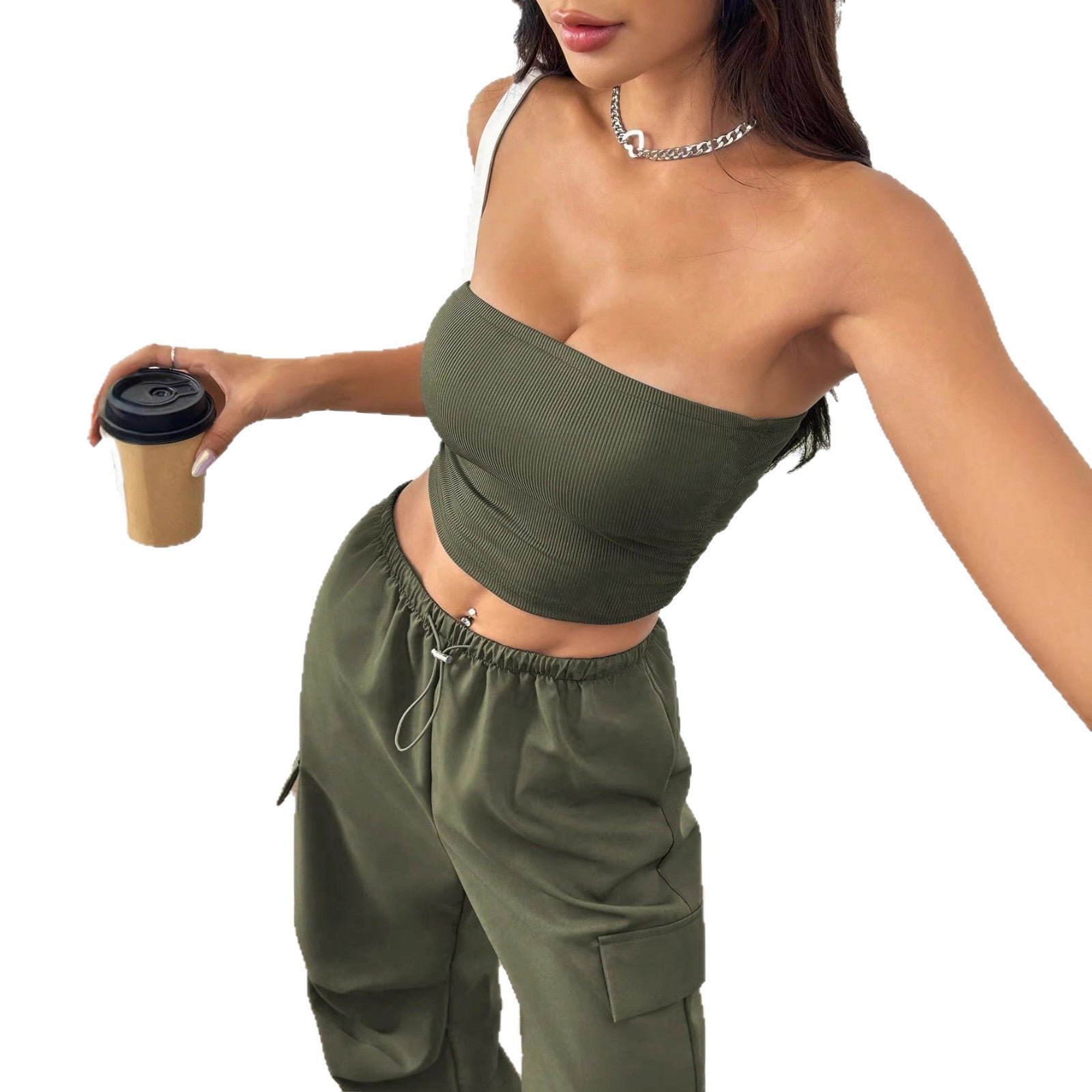 Sara’s - Vrouwen Tweedelige Set Bandeau Top & Tuinbroek