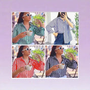 Makenzie’s - Vrouwen Lichtgewicht Gestreepte Longsleeve Blouse