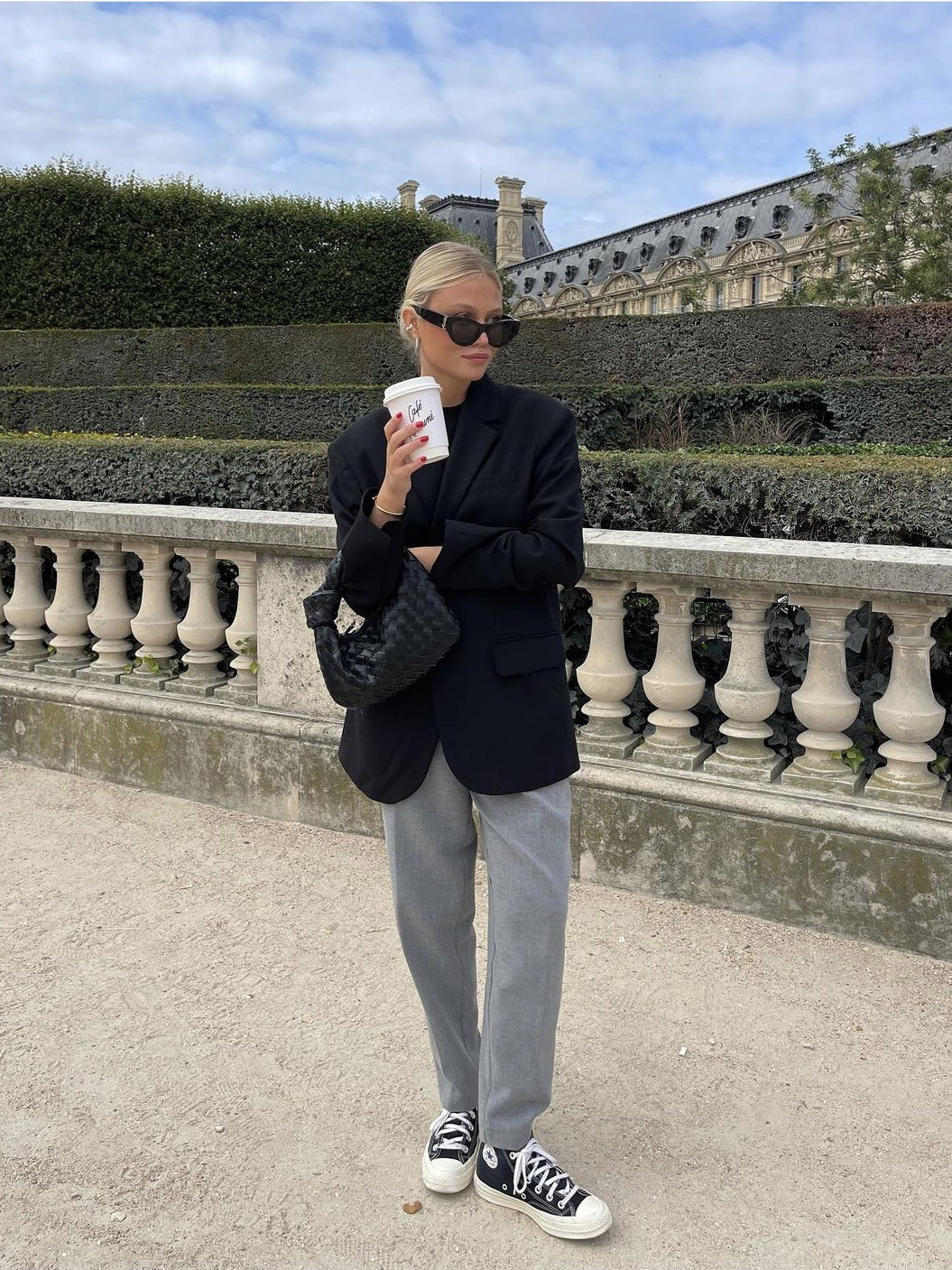 Sophie’s - Vrouwen Grijze Hoge Taille Pantalon
