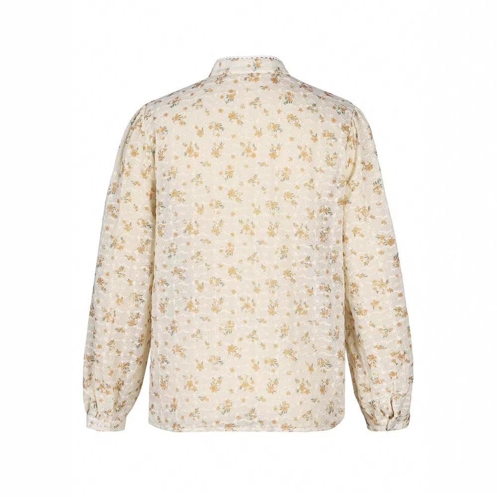 Luna’s - Vrouwen Kanten Panel Bedrukte Blouse