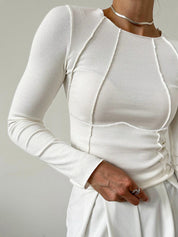 LaBellaa's - Moderne Vrouwen Getailleerde Ribgebreide Top