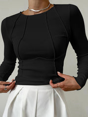 LaBellaa's - Moderne Vrouwen Getailleerde Ribgebreide Top