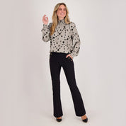 Je m'appelle Broeken Pant Flare Marise Buttons Travel | Zwart