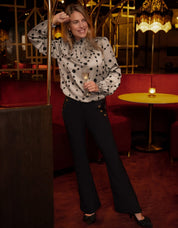 Je m'appelle Broeken Pant Flare Marise Buttons Travel | Zwart