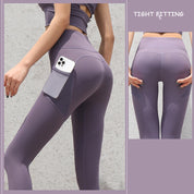 Naadloze Sportlegging Met Zakken Push Up Voor Vrouwen Hoge Taille Fitness Yoga