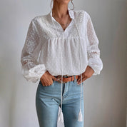 Sandi’s - Vrouwen Kanten Patchwork Blouse