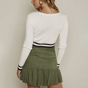 Sophie’s - Vrouwen V-Hals Longsleeve Top met Knopen