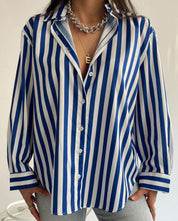 Makenzie’s - Vrouwen Lichtgewicht Gestreepte Longsleeve Blouse