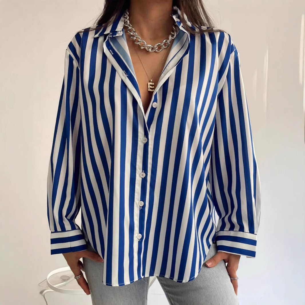 Makenzie’s - Vrouwen Lichtgewicht Gestreepte Longsleeve Blouse
