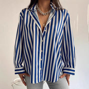 Makenzie’s - Vrouwen Lichtgewicht Gestreepte Longsleeve Blouse