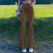 Luna’s - Vrouwen Hoge Taille Micro-Flare Broek