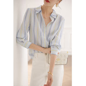 Luna’s - Vrouwen Contrasterende Verticale Gestreepte Blouse