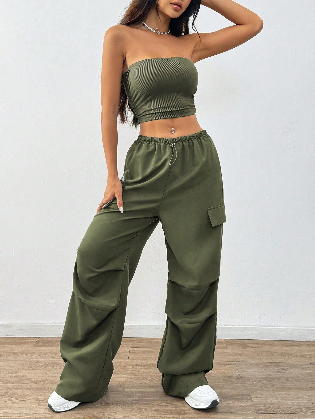 Sara’s - Vrouwen Tweedelige Set Bandeau Top & Tuinbroek